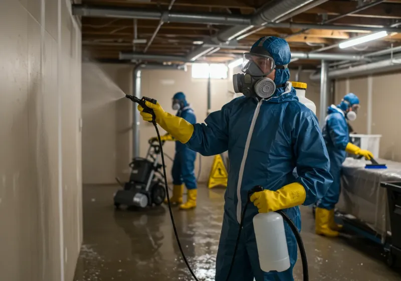 Basement Sanitization and Antimicrobial Treatment process in Mullins, SC