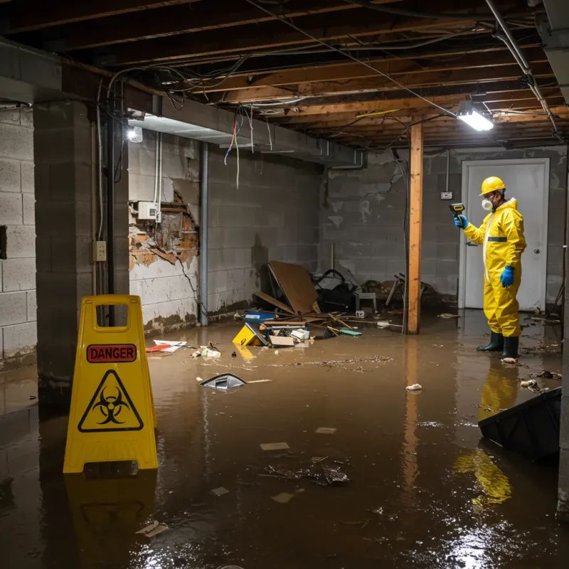Flooded Basement Electrical Hazard in Mullins, SC Property
