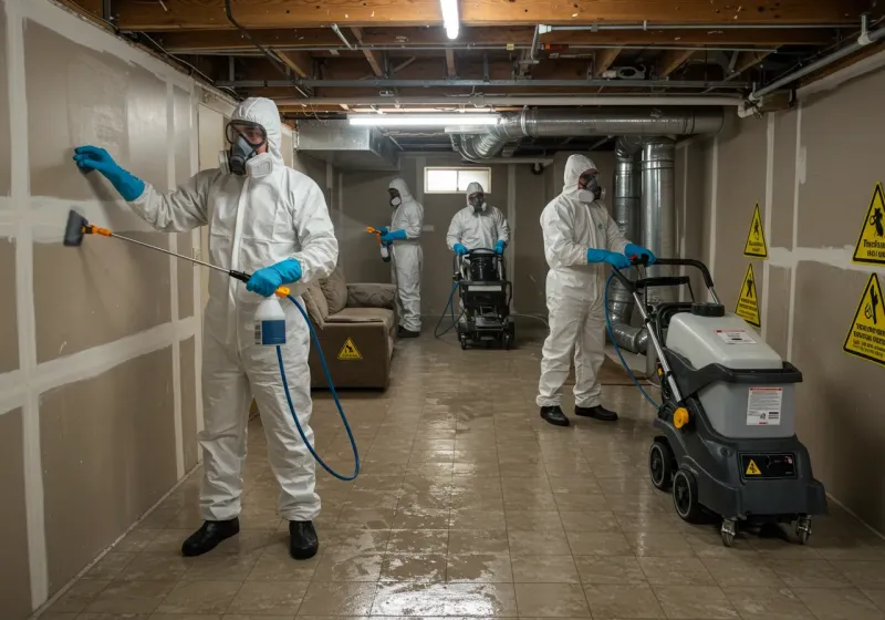 Basement Moisture Removal and Structural Drying process in Mullins, SC